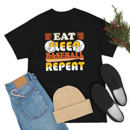 Eat - Sleep - Baseball - Repeat - Unisex Heavy Cotton Tee