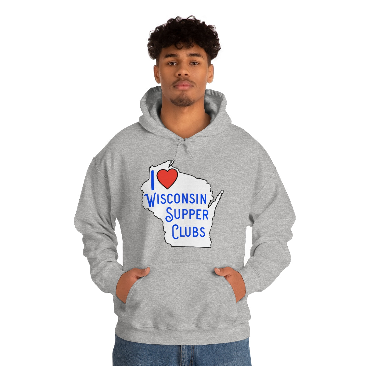 I Love Wisconsin Supper Clubs - Unisex Heavy Blend™ Hooded Sweatshirt