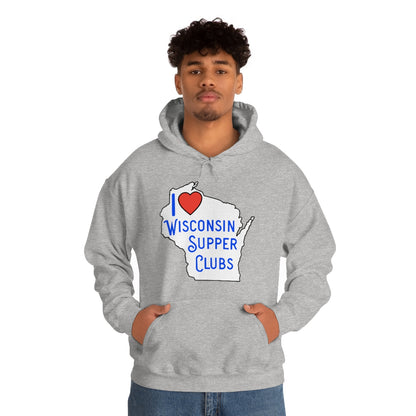 I Love Wisconsin Supper Clubs - Unisex Heavy Blend™ Hooded Sweatshirt