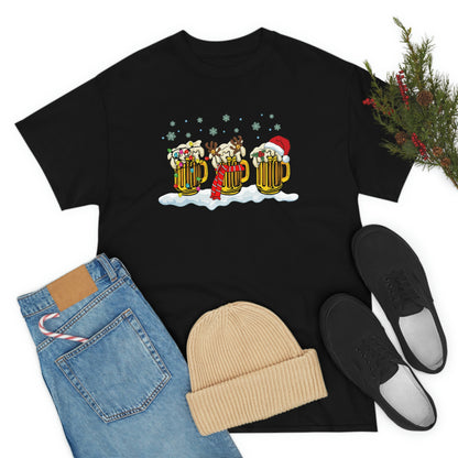 Three Beers For Christmas - Unisex Heavy Cotton Tee