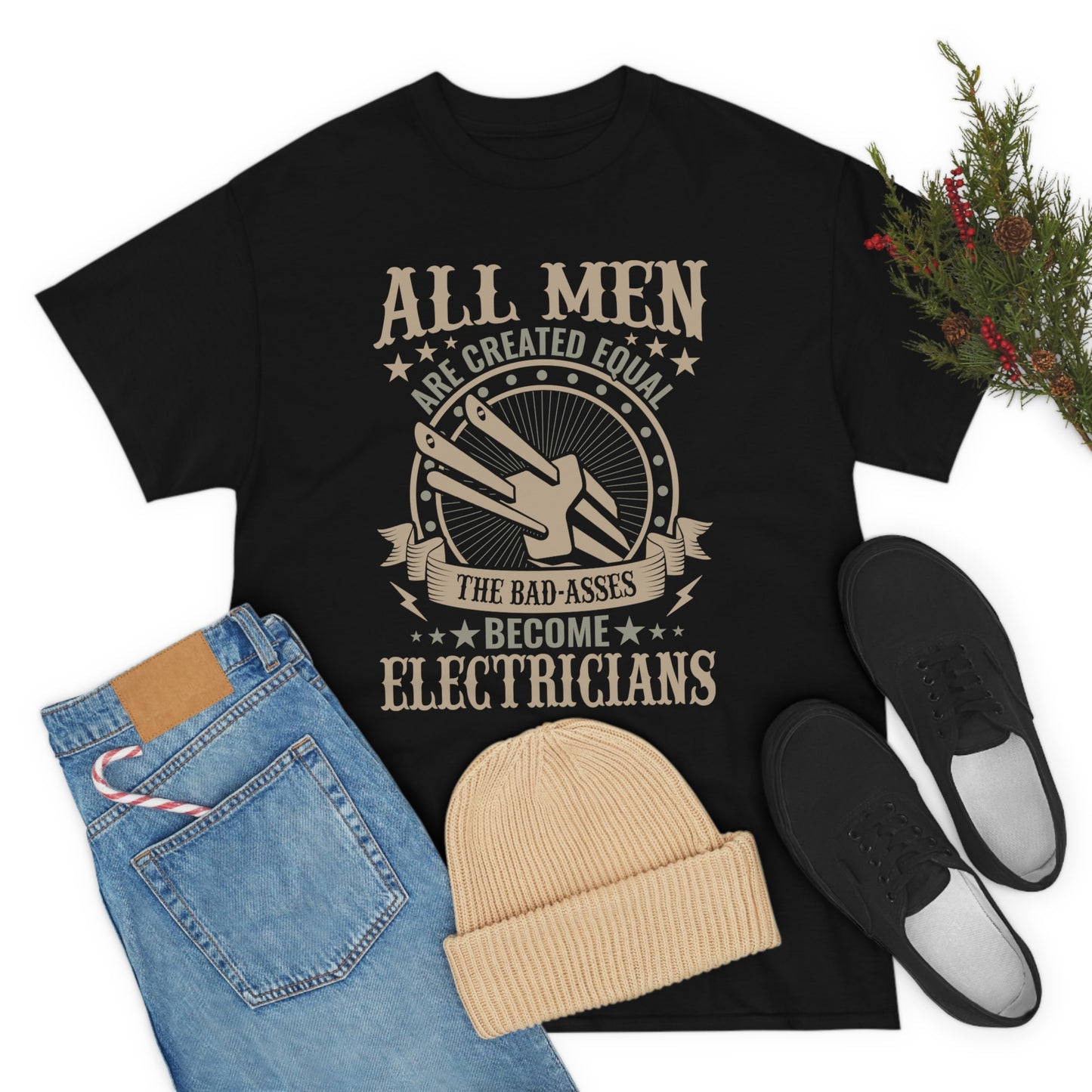 All Men Created Equal - Electrician - Unisex Heavy Cotton Tee