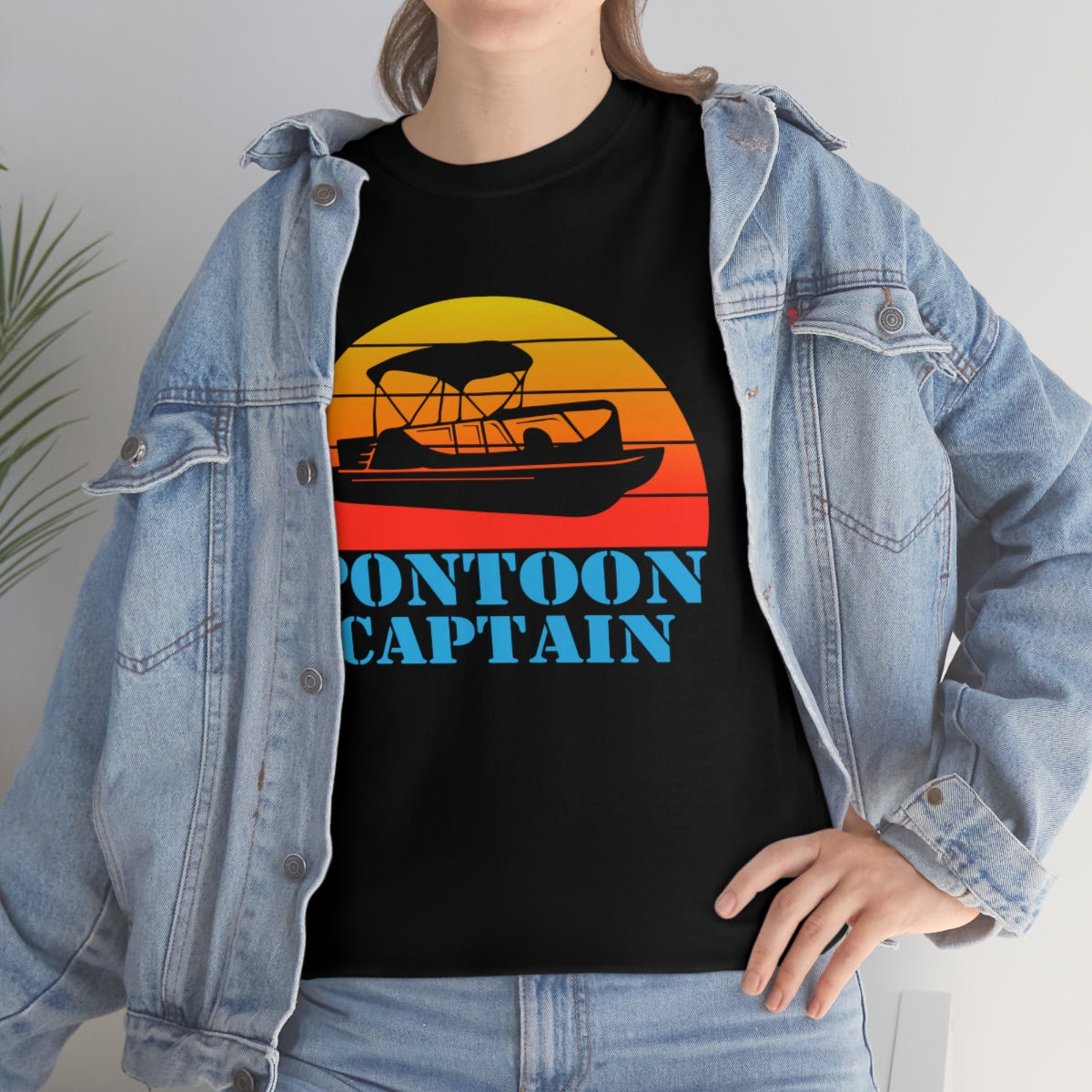 Pontoon Captain - Retro - Unisex Heavy Cotton Tee