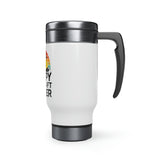Happy Aircraft Owner - Retro - Stainless Steel Travel Mug with Handle, 14oz
