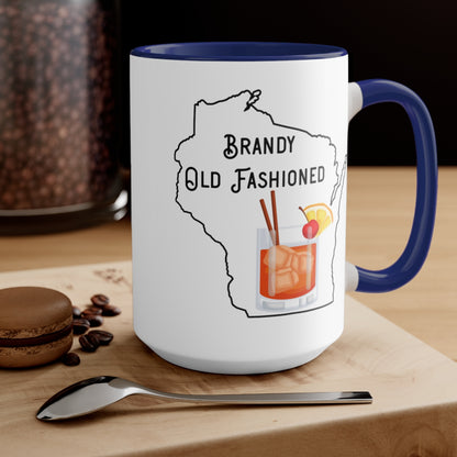 Wisconsin Brandy Old Fashioned - Two-Tone Coffee Mugs, 15oz