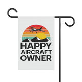 Happy Aircraft Owner - Retro - 12" x 18" Garden Flag