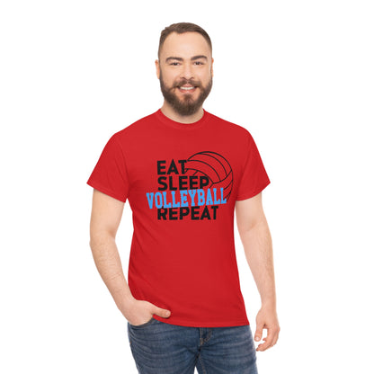 Eat - Sleep - Volleyball - Repeat - Unisex Heavy Cotton Tee