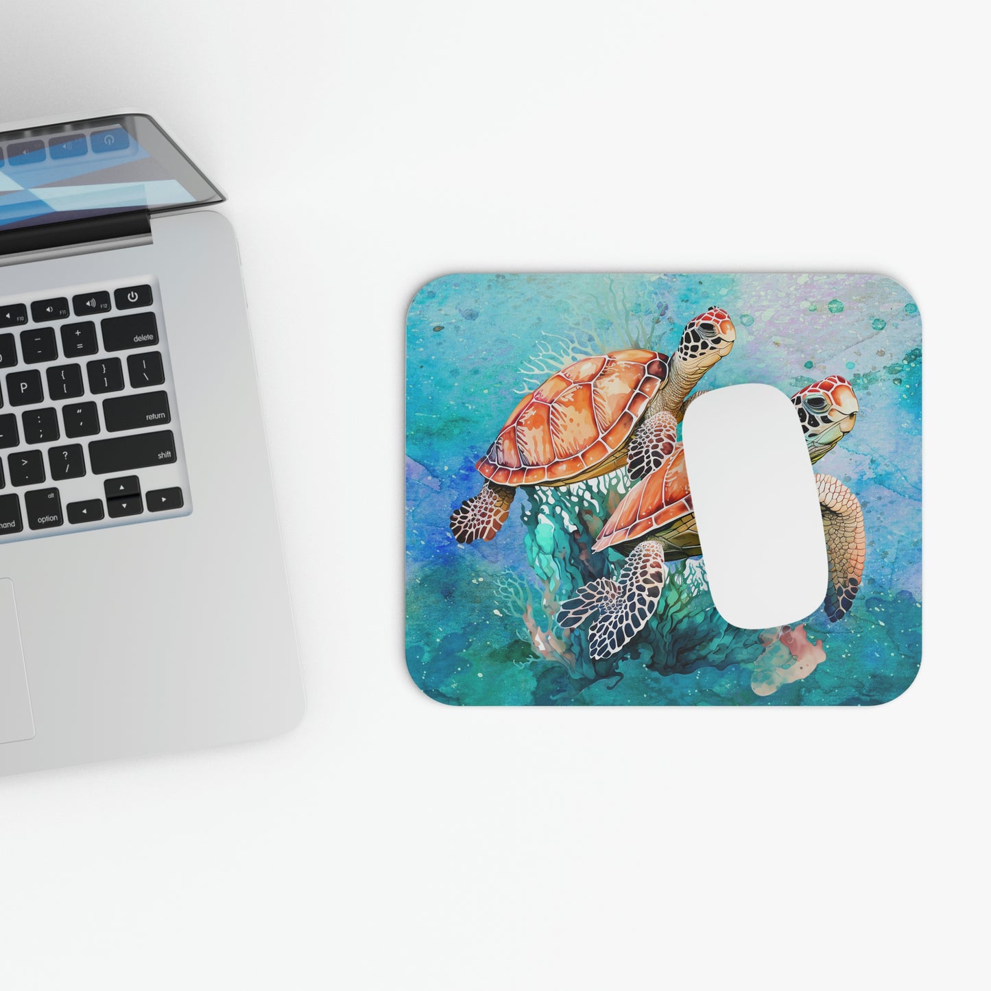 Sea Turtles - v1 - Watercolor - Mouse Pad (Rectangle)