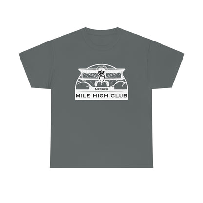 Mile High Club - Biplane - White - Unisex Heavy Cotton Tee