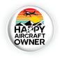 Happy Aircraft Owner - Retro - Circle - Wall Clock