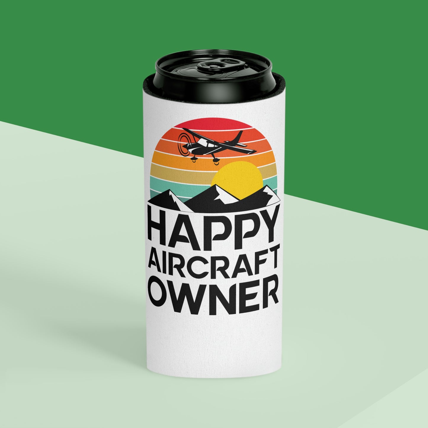 Happy Aircraft Owner - Retro - Can Cooler (Slim)