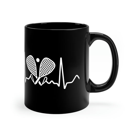 Racketball - Heartbeat - 11oz Black Mug