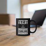 OCD - Obsessive Curling Disorder - 11oz Black Mug
