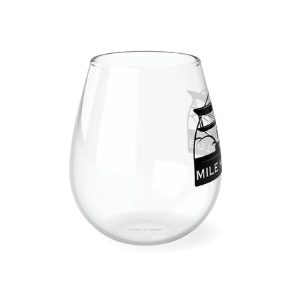 Mile High Club - Biplane - Black - Stemless Wine Glass, 11.75oz