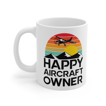 Happy Aircraft Owner - Retro - Ceramic Mug 11oz