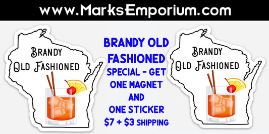 Wisconsin Brandy Old Fashioned - Vinyl Sticker & Magnet Special