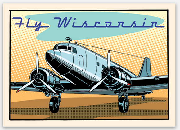 Fly Wisconsin - DC3 - Vinyl Sticker