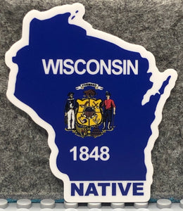 Wisconsin "Native" - Small - Vinyl Sticker