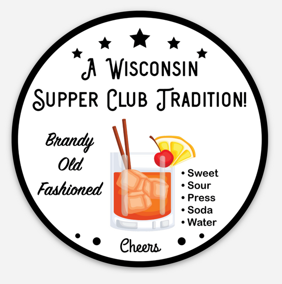 Wisconsin Supper Club Tradition - Circle Vinyl Sticker