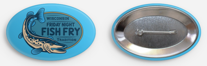 Wisconsin Fish Fry - Oval Button