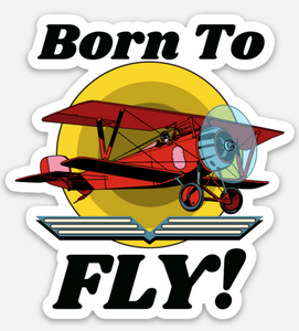 Born To Fly - Biplane - 2.85x3 Magnet