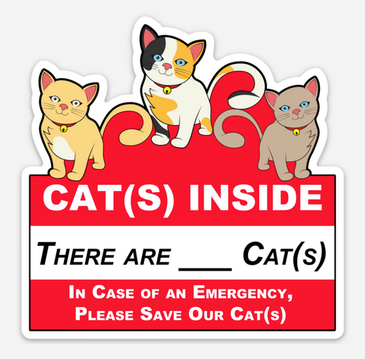 Cats Inside - 4x4 - Static Cling