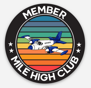 Mile High Club - Member - Circle - 2" x 2" Circle Vinyl Sticker