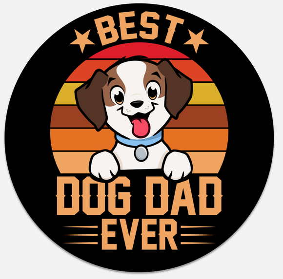 Best Dog Dad Ever - Circle - Coaster - 1 Each