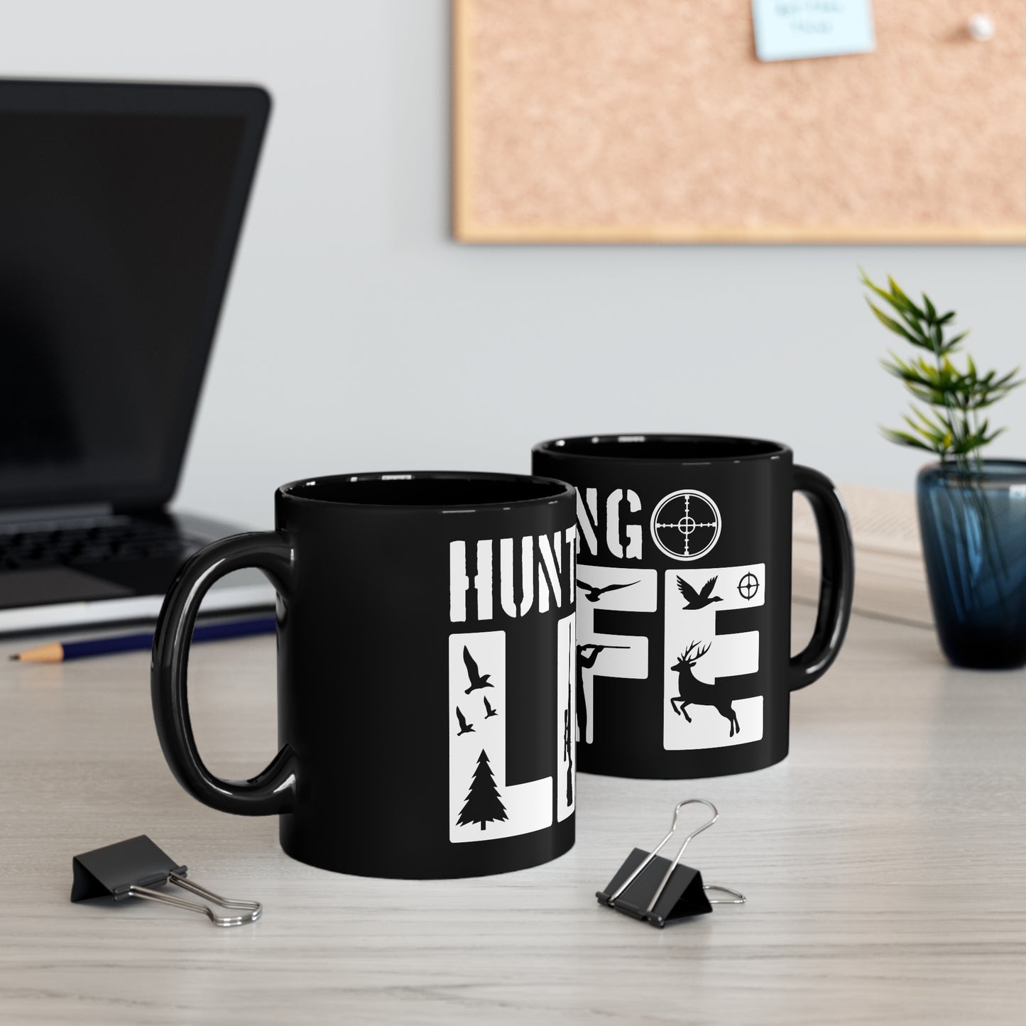 Hunting Life - White - 11oz Black Mug