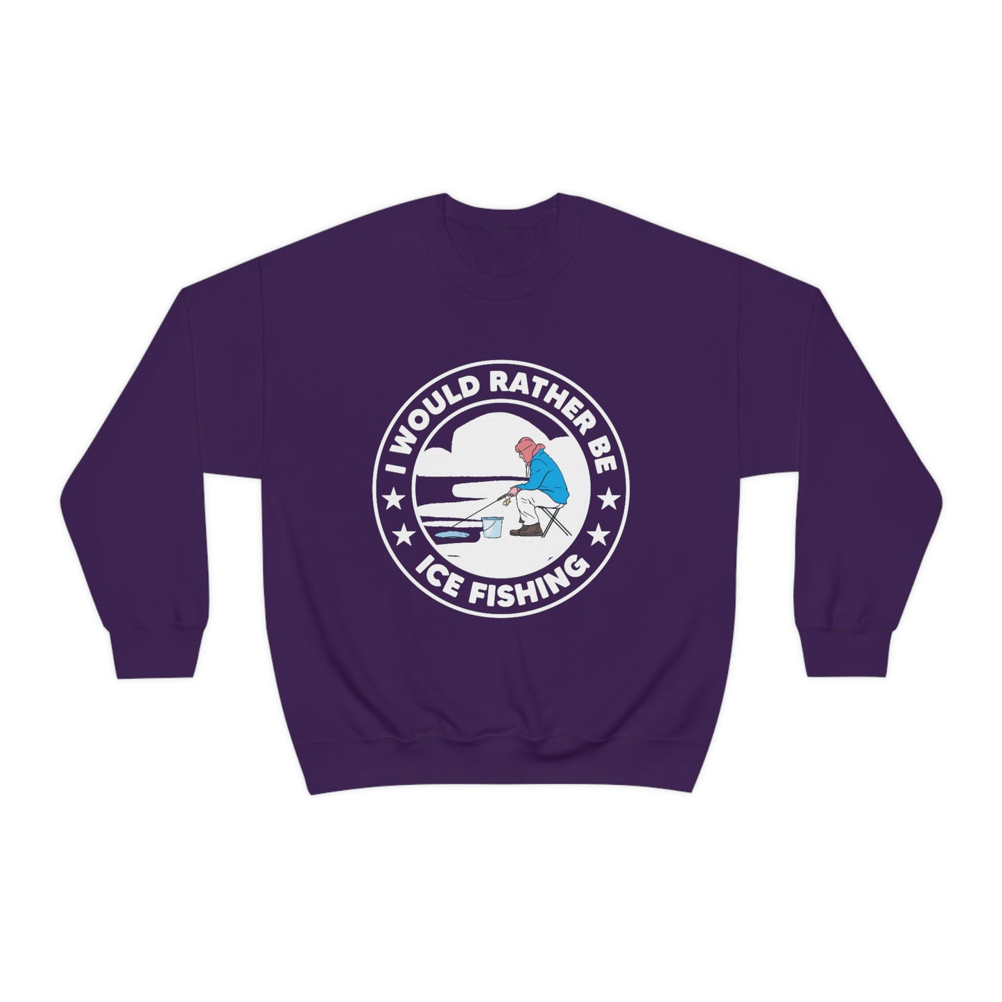 I Would Rather Be Ice Fishing - Unisex Heavy Blend™ Crewneck Sweatshirt