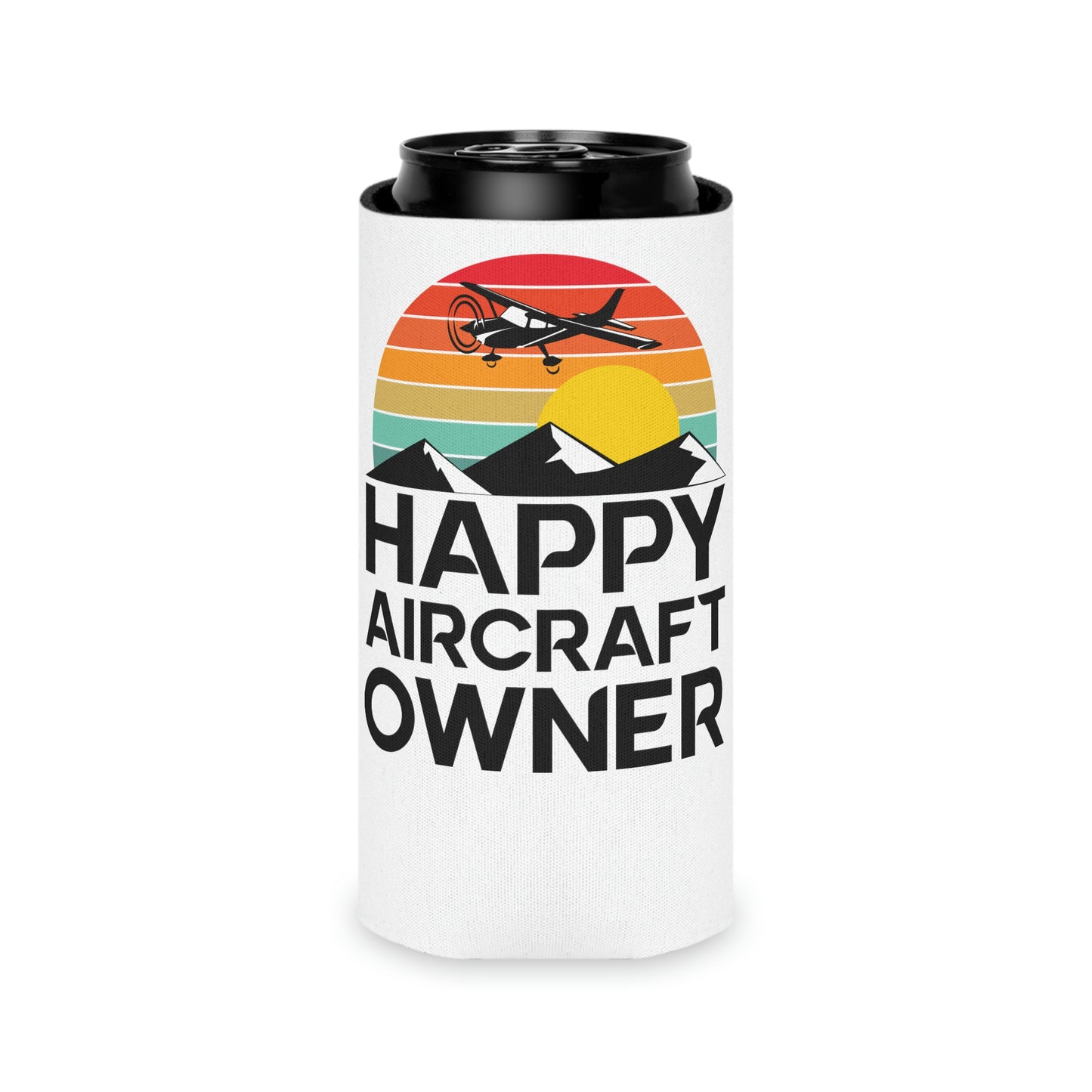 Happy Aircraft Owner - Retro - Can Cooler (Slim)