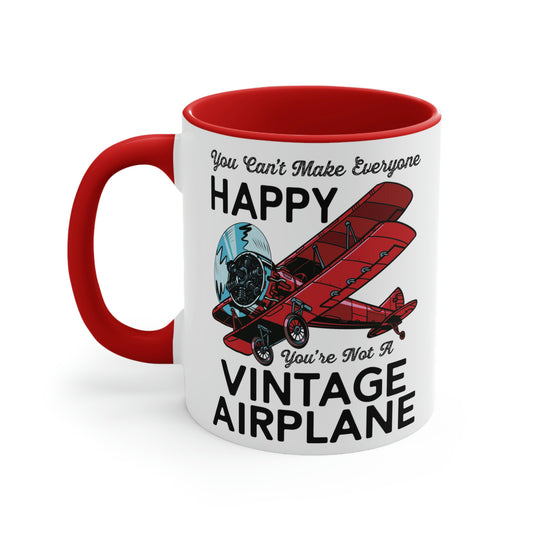 You Can't Make Everyone Happy - Biplane - Black - Accent Coffee Mug, 11oz