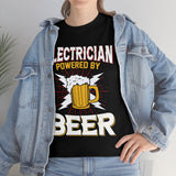 Electrician Powered By Beer - Unisex Heavy Cotton Tee