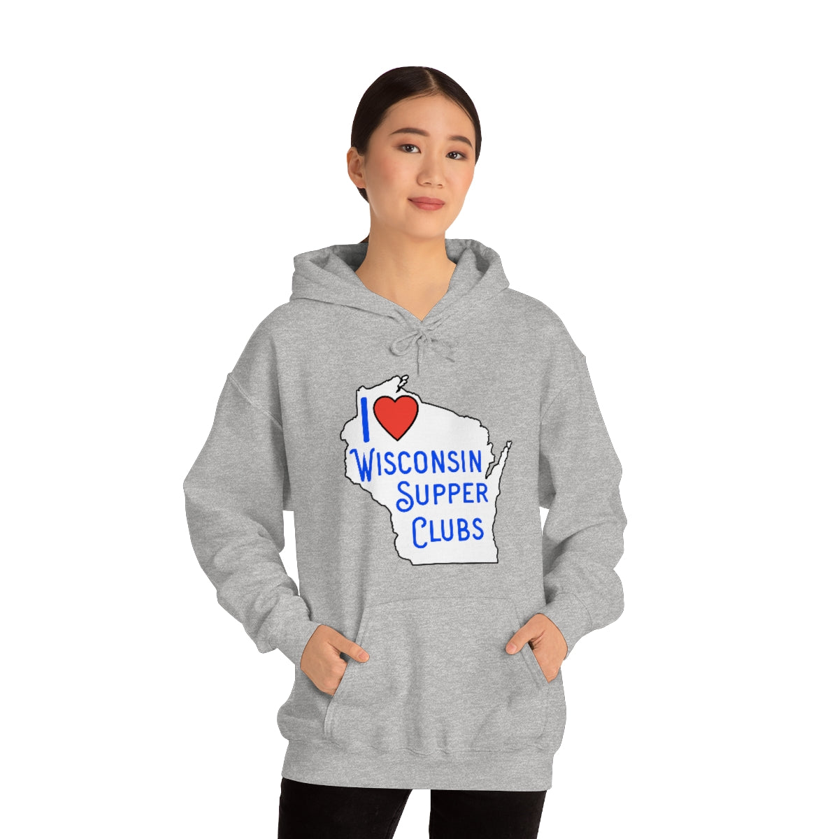 I Love Wisconsin Supper Clubs - Unisex Heavy Blend™ Hooded Sweatshirt