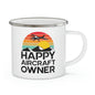 Happy Aircraft Owner - Retro - Enamel Camping Mug