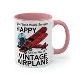 You Can't Make Everyone Happy - Biplane - Black - Accent Coffee Mug, 11oz
