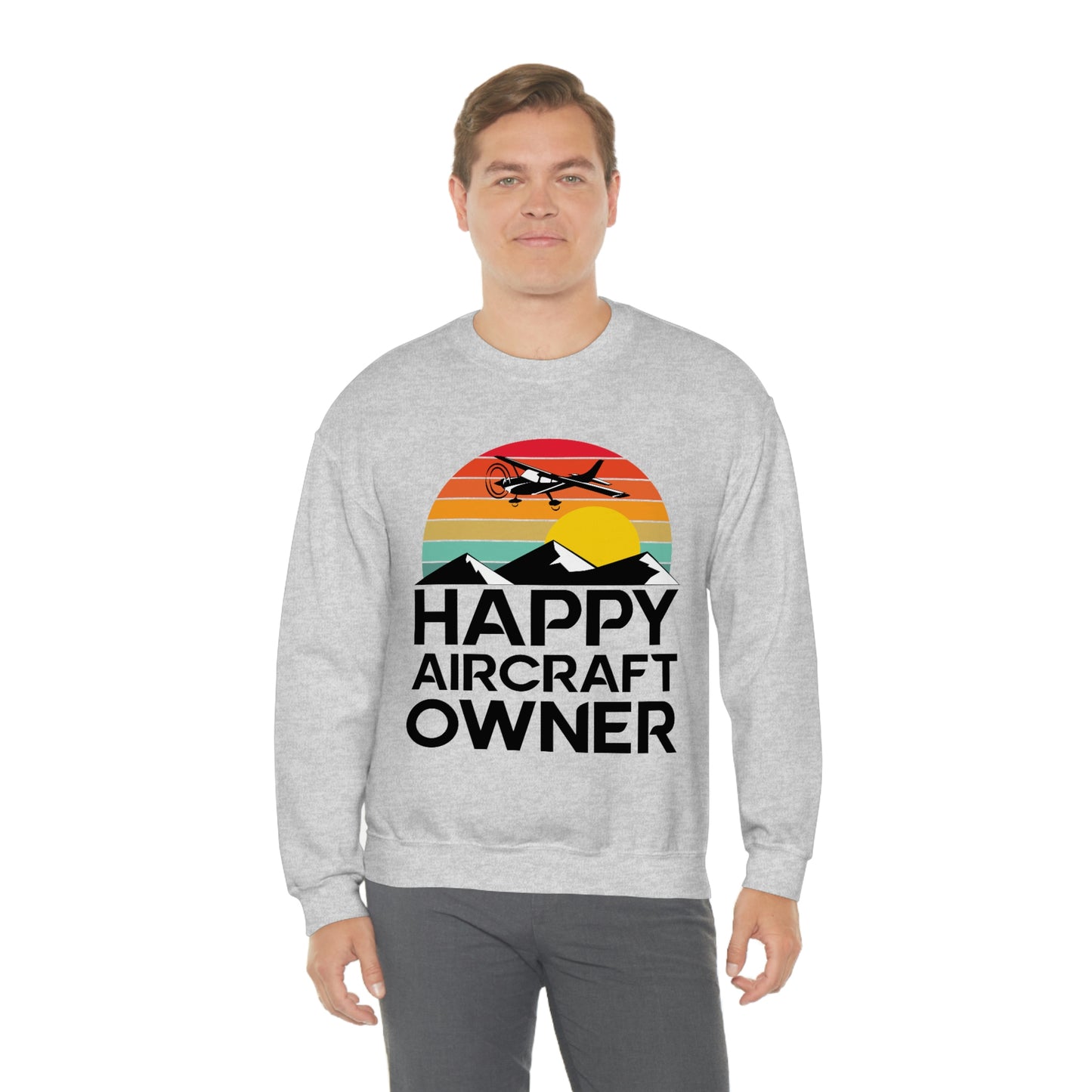 Happy Aircraft Owner - Retro - Unisex Heavy Blend™ Crewneck Sweatshirt