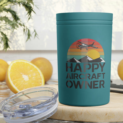 Happy Aircraft Owner - Retro - Vacuum Insulated Tumbler, 11ozD