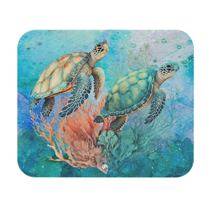 Sea Turtles - v3 - Watercolor - Mouse Pad (Rectangle)