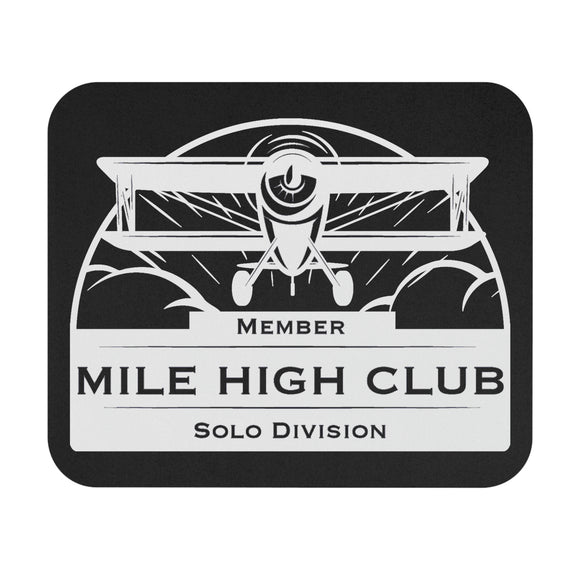 Mile High Club - Biplane - Solo Division - White - Mouse Pad (Rectangle)