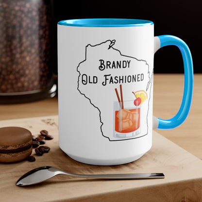 Wisconsin Brandy Old Fashioned - Two-Tone Coffee Mugs, 15oz