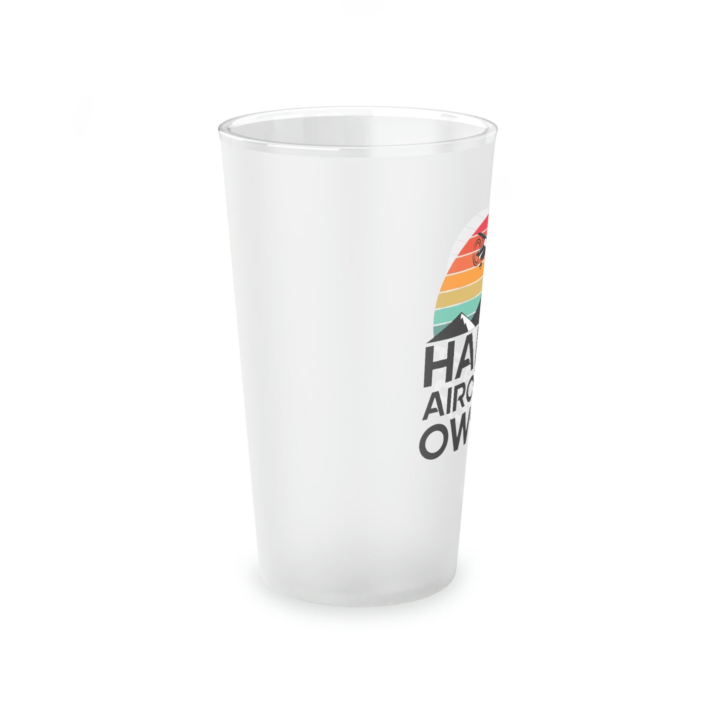 Happy Aircraft Owner - Retro - Frosted Pint Glass, 16oz