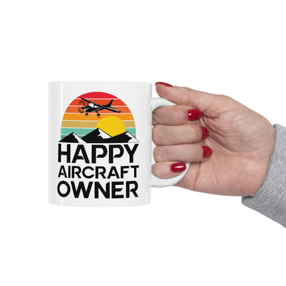 Happy Aircraft Owner - Retro - Ceramic Mug 11oz