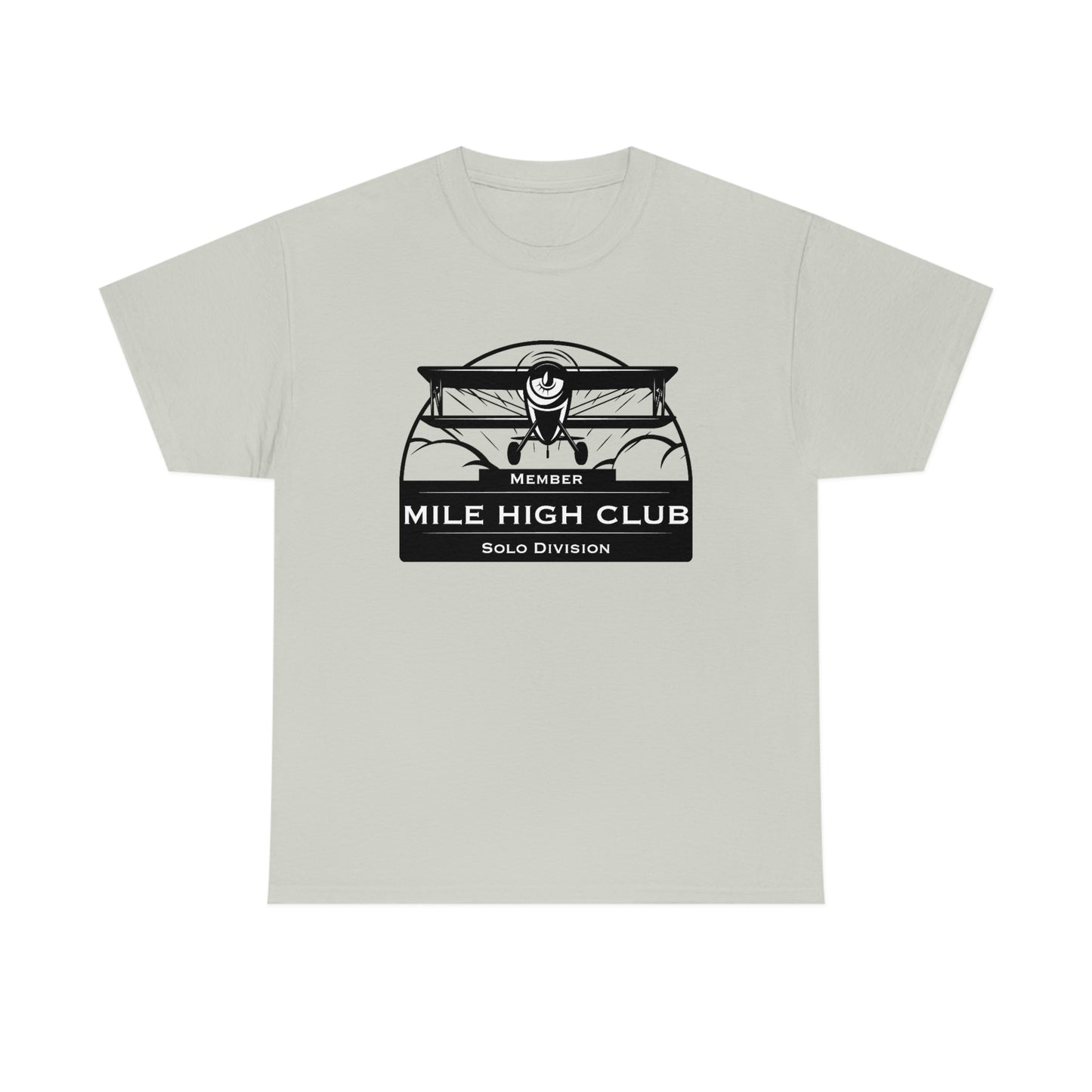 Mile High Club - Biplane - Solo Division - Black - Unisex Heavy Cotton Tee