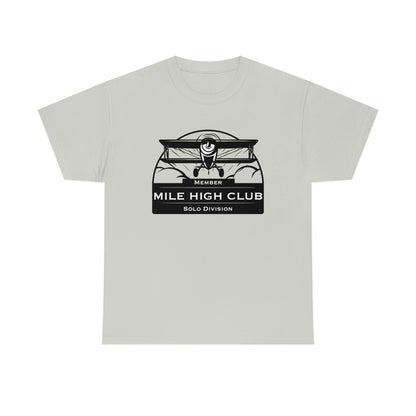 Mile High Club - Biplane - Solo Division - Black - Unisex Heavy Cotton Tee