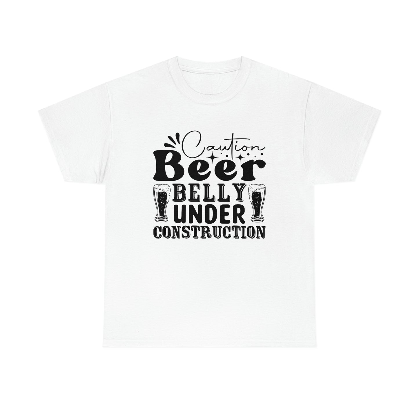 Beer Belly Under Construction - Black - Unisex Heavy Cotton Tee