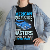 American Speed Culture - Blue Car - Unisex Heavy Cotton Tee