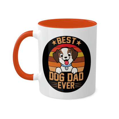 Best Dog Dad Ever - Circle - Colorful Mugs, 11oz