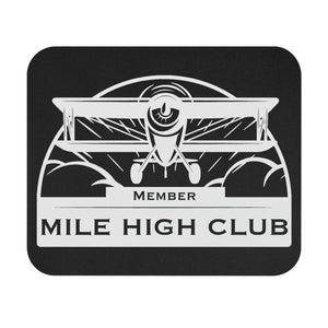 Mile High Club - Biplane - White - Mouse Pad (Rectangle)