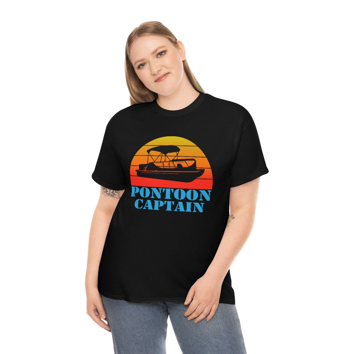 Pontoon Captain - Retro - Unisex Heavy Cotton Tee