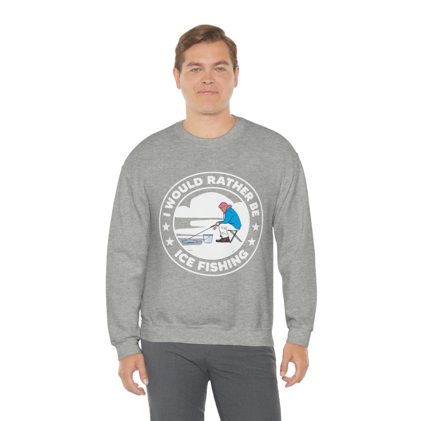 I Would Rather Be Ice Fishing - Unisex Heavy Blend™ Crewneck Sweatshirt